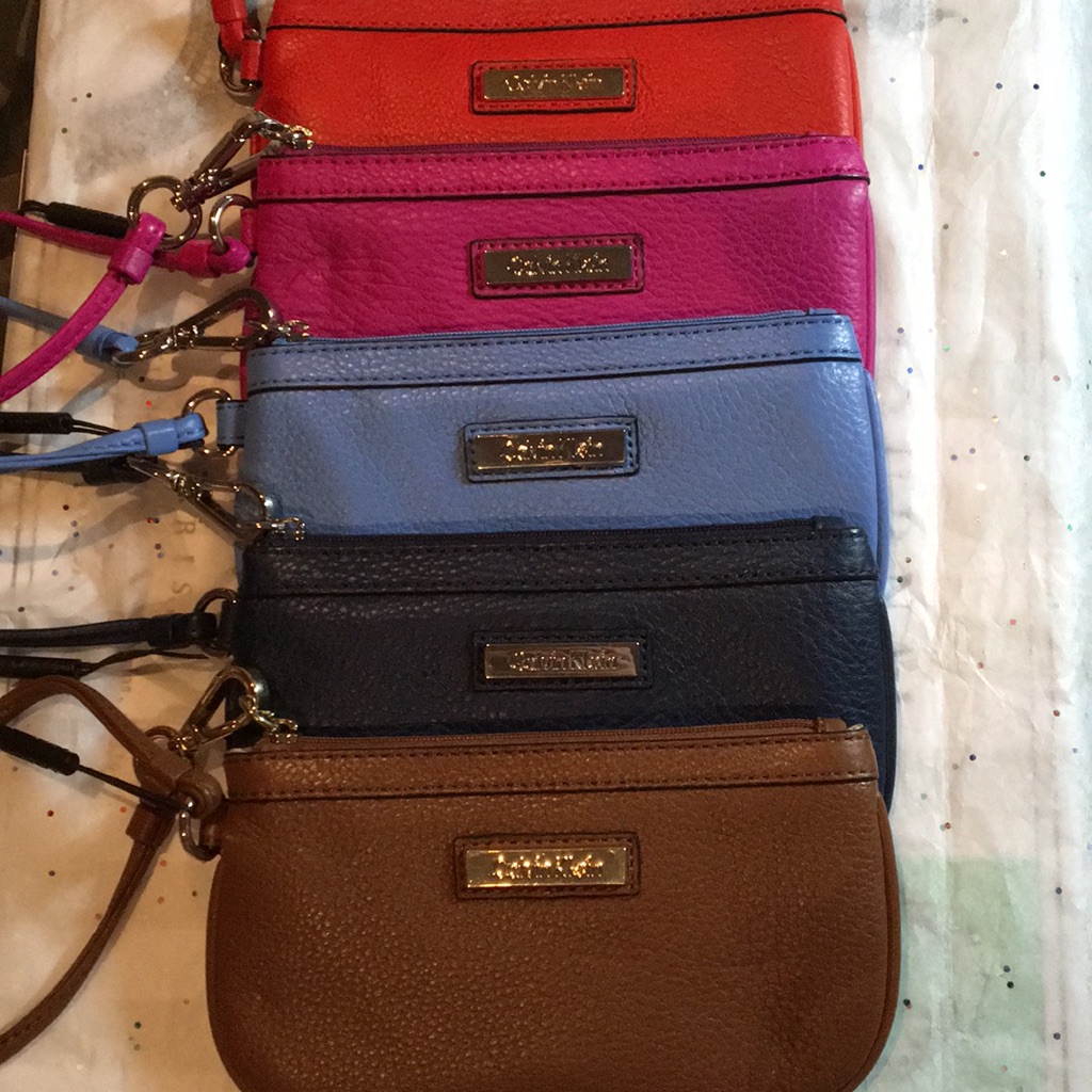 Calvin Klein Leather Wristlet (Choose Color) Nwt